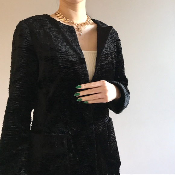 Ralph Lauren furry black coat - Picture 3 of 5